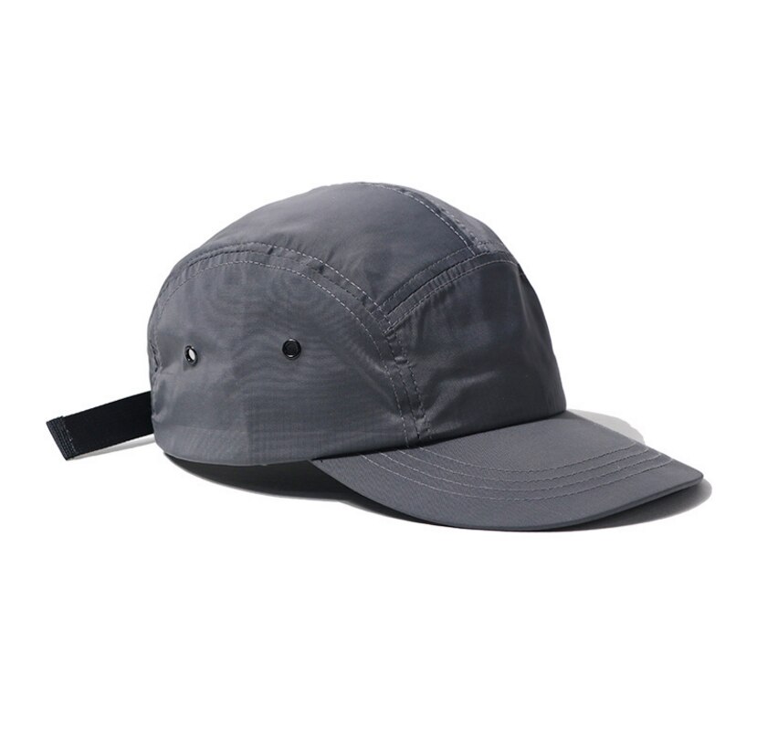 Snabbtorkande lägerkeps med 5 paneler baseballkepsar strand sol pappa hatt sommar snapback män kvinnor dam lastbilsförare visir hip hop golf sport: Grå