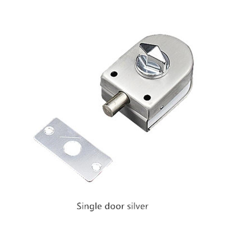 Gratis Opening Roestvrij Staal Glas Deurslot Enkele Deur Dubbele Deur Glazen Deur Lock Grond Pin Slot Glazen Deur Deur pin Klink: single door sliver