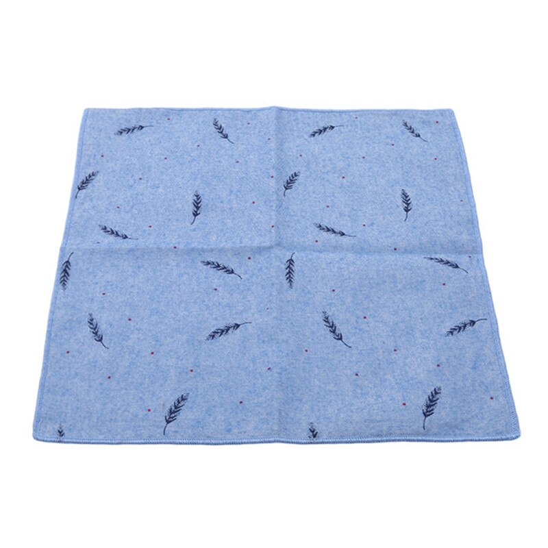 Pañuelo cuadrado de algodón con bolsillo y estampado de animales, traje con bolsillo cuadrado, 1 unidad: blue-feather