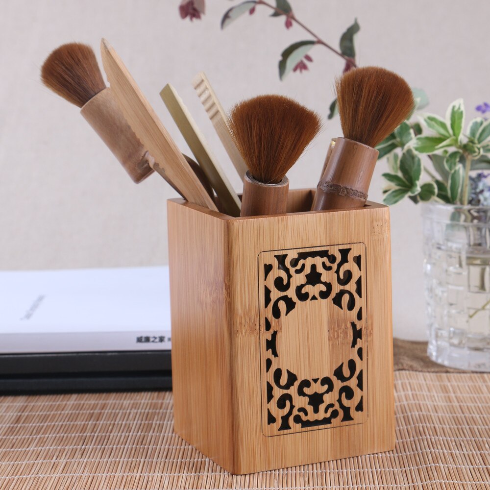 Portalápices de madera, caja de almacenamiento para decoraciones de oficina, para productos a granel, contenedor de talla, artículos diversos, organizador de escritorio, Vintage