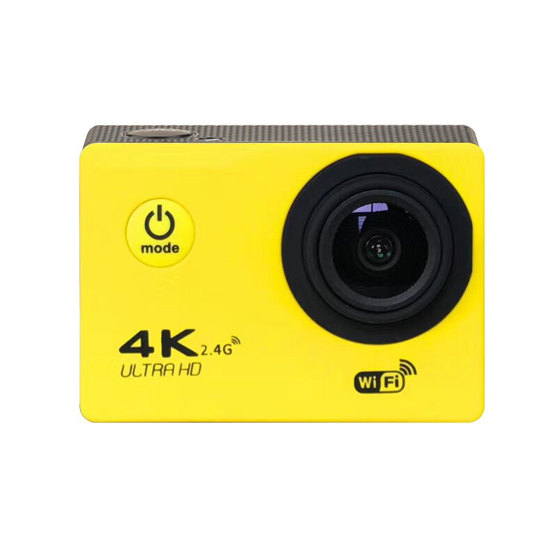 H9 ultra  hd 4k actionkamera wifi sportkamera 12mp 170 vidvinkelobjektiv go vattentät pro sport dv mini hjälm video sport cam: Gul