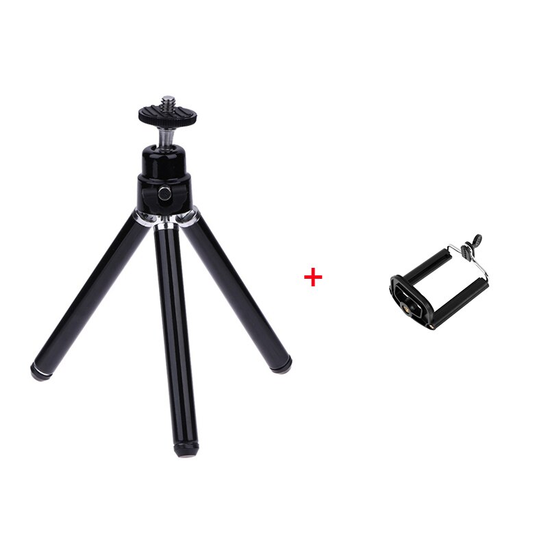 mini przenośny statyw regulowany lekki Selfie Monopod stół biurko statyw uchwyt telefonu dla Iphone Samsung Xiaomi Huawei: czarny z clip