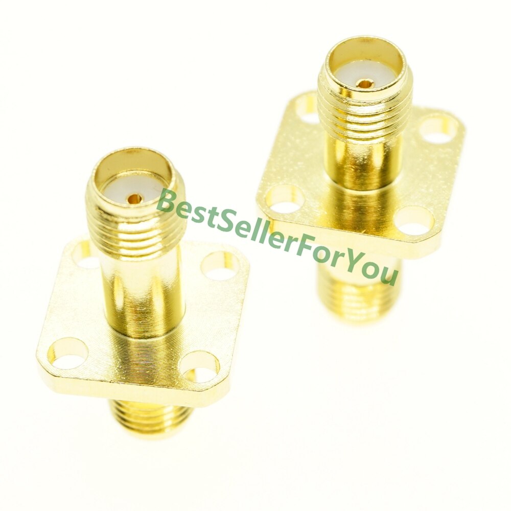 Adapter SMA female to SMA female 12.7mm 4 hole flange panel mount connector F/F