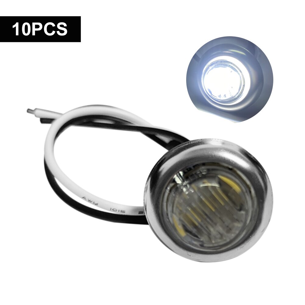 10 sztuk oświetlenie marynistyczne doprowadziło łódź lampka grzecznościowa 12V 3doprowadziło wodoodporna 3/4 "okrągłe oświetlenie wnętrza łodzi nawigacji ciężarówka boczne światła sygnalizacyjne: biały