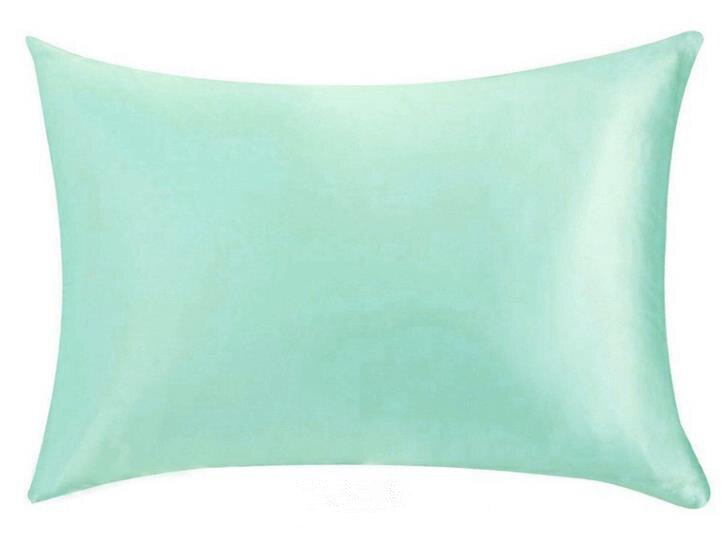 Momme-draps en soie de mûrier | Dimensions: 19, 20x30 pouces, 51X76cm, taille de reine avec fermeture éclair cachée, modèle 100%: 7 light green