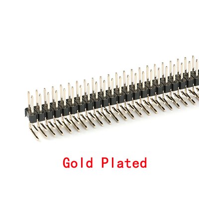 5pcs/lot 90 Degree Pin Header 2.54mm 2X40P Double Row Curved Needle Male Pin Header Connector Gold Plated/Copper: Gold Plated