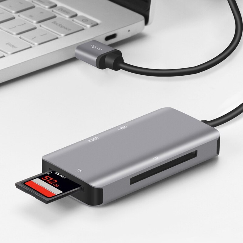 5 in 1 USB Hub to SD TF CF Memory Card Reader USB 3.0 Hub Adapter with Compact Flash Memory Card Reader for iPad Pro