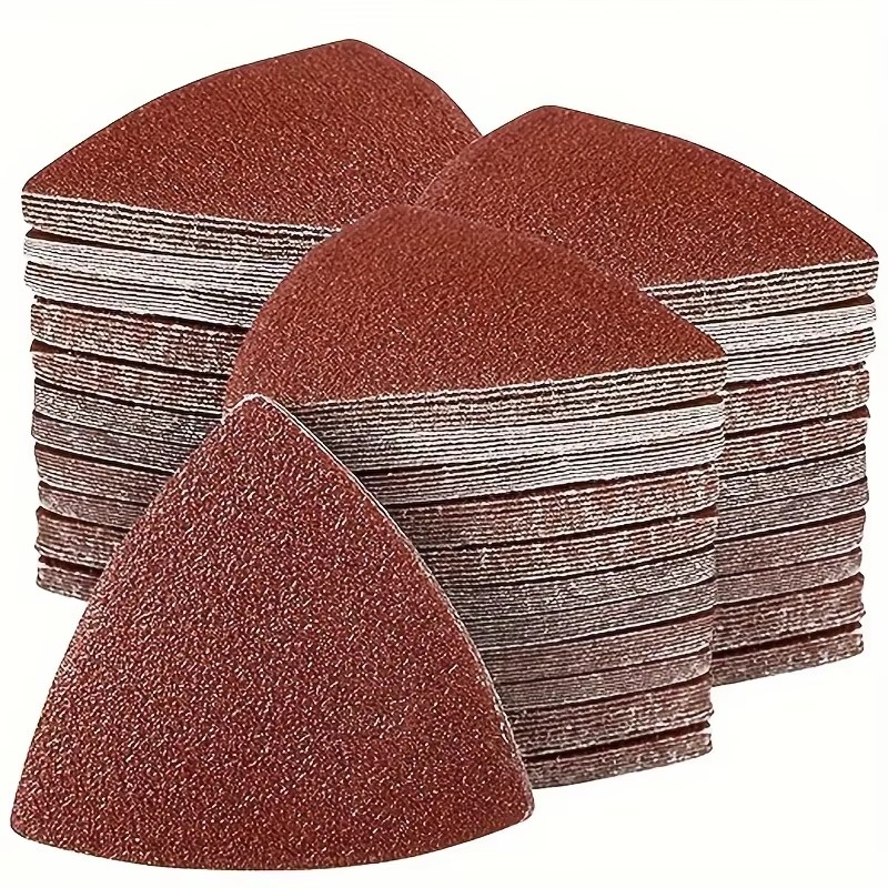 30 peças lixa de papel 90mm gancho triangular e laço lixa de ligação triangular oscilação multi-ferramenta lixa multi-grit