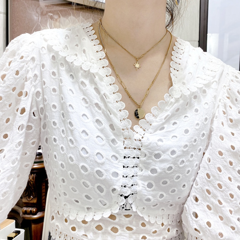 316L acier inoxydable bijoux fins Hip Hop rue les lumières étoiles breloques chaîne ras du cou colliers pendentifs pour femmes hommes