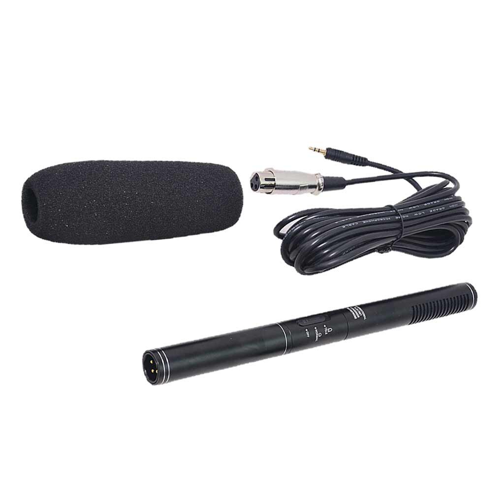 Durable Interview Handheld Mikrofon Mic Set für Reporter Journalist, Schwarz