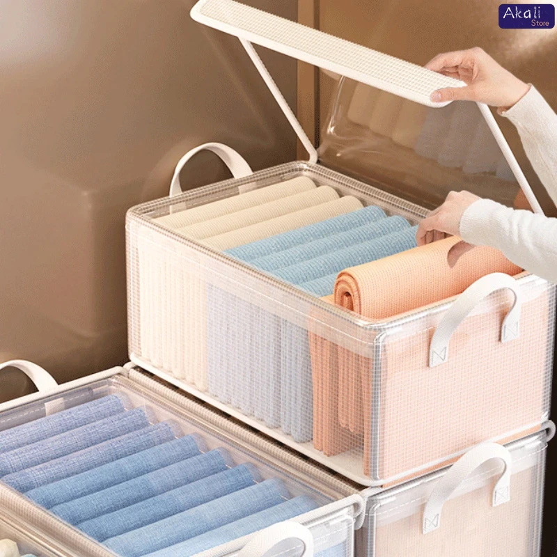 Opvouwbare PVC-organisatoren Transparante waterdichte stapelbare opbergbak voor kledingdekbedden Stofdichte lade-opbergmand