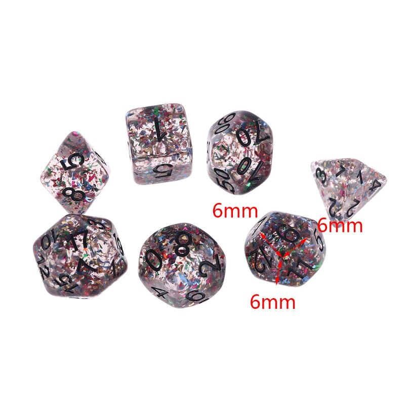 7 Stks/set Polyhedral Onregelmatige Multi Zijden Nummers Dobbelstenen Rollenspel Bordspel Voor Bar Party
