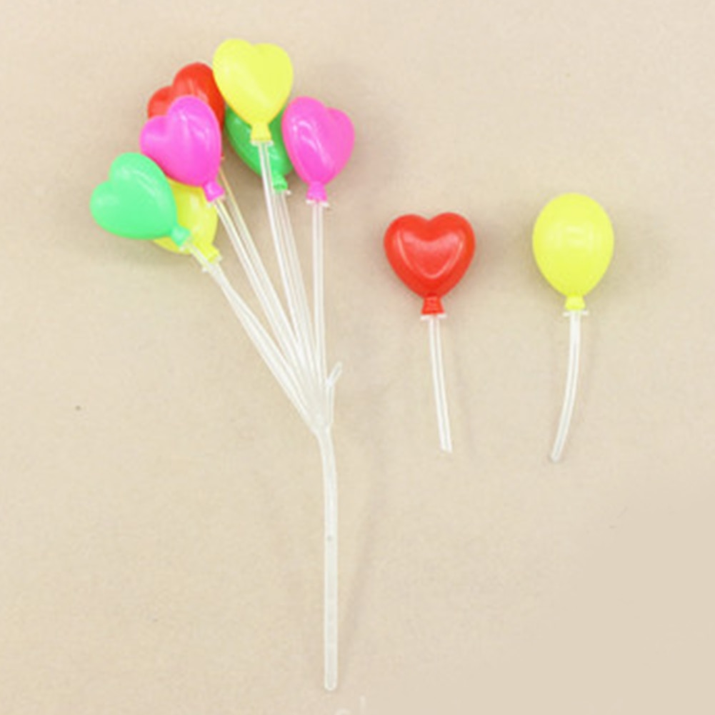 Mini Balloon Bouquet Cute Plastic Tube Balloon Bouquet Cluster for Cake Topper Microscopic Garden Decorative