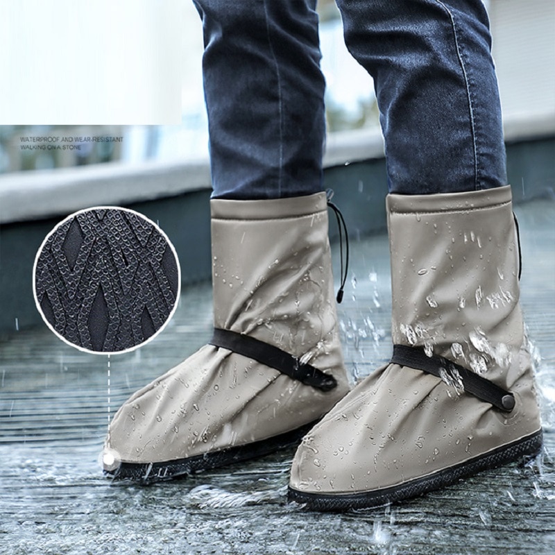 Housse de chaussure de pluie étanche et réutilisable, botte de vélo en PVC, tube haut antidérapant, résistant à la pluie, pour voyage en plein air, S-XXXL