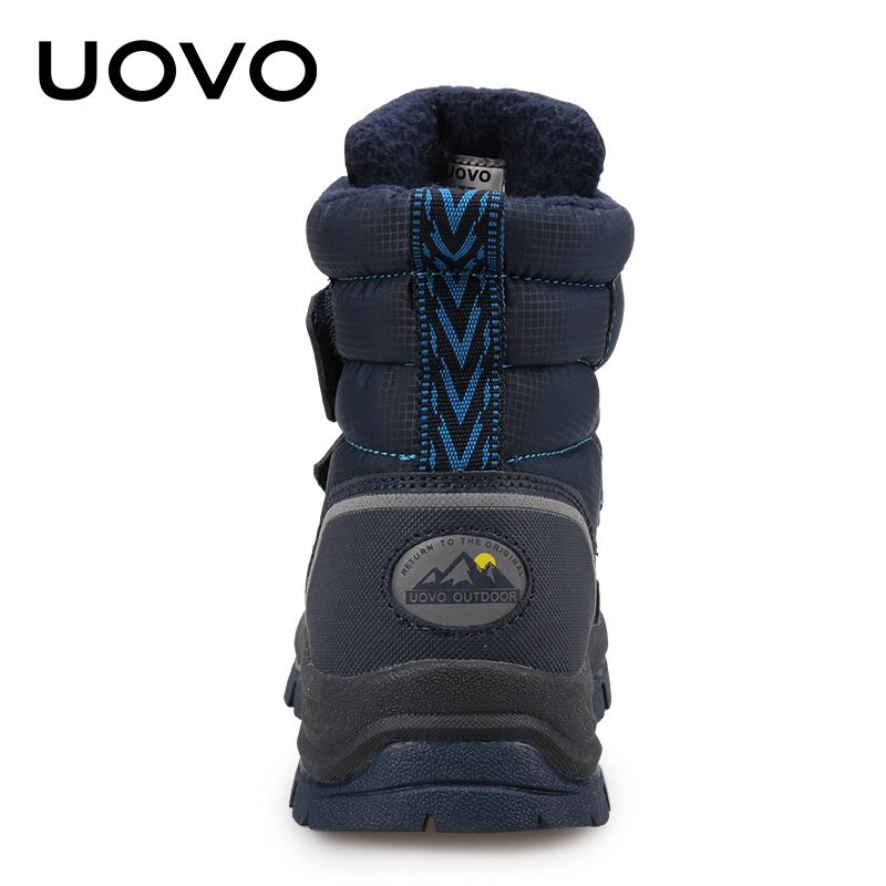 UOVO Kids Boots Hook-and-Loop Closure Sporty Kids Shoes Warm and Comfortable Boys Boots for eur size 26#-39#