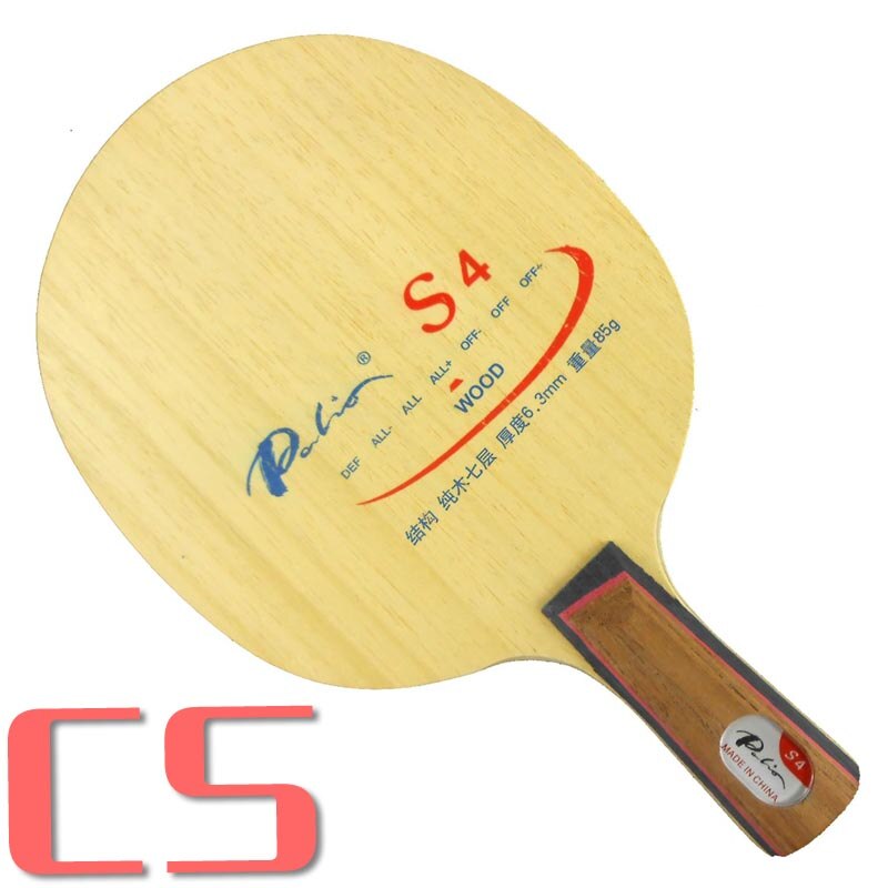 Palio S4 (S-4, S 4), raqueta de tenis de mesa de madera para raqueta de ping-pong: CS  short handle