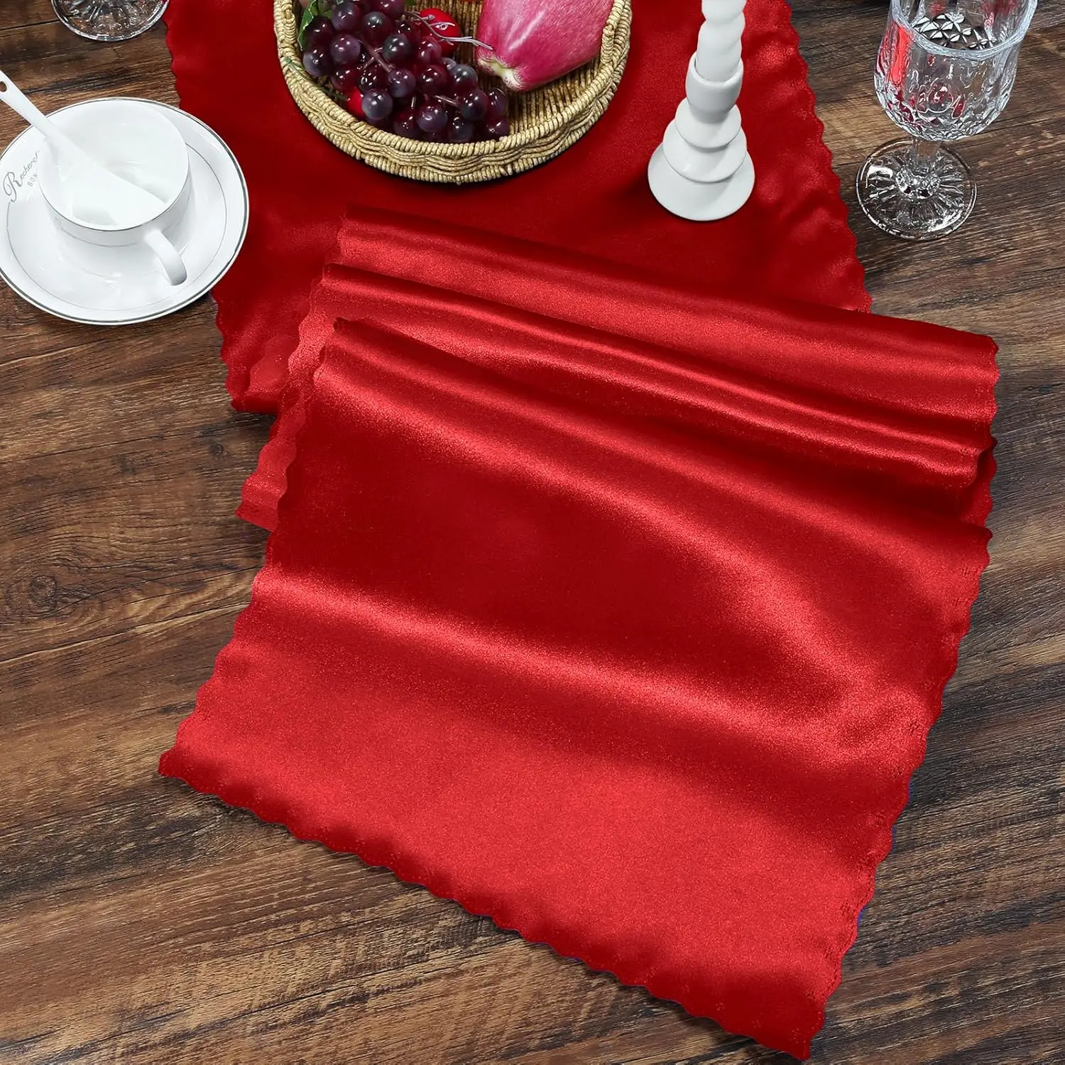 30 cm x 275cm(12*108 tum) bröllops satinbordlöpare sidenband bordsflaggor för banketter fest ljus matbordsdekoration