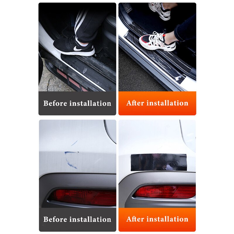 5M Auto Deur Anti-Collision Protector Sticker Carbon Fiber Film Strips Anti-Kras Edge Guard Protector Tapes seal Rear Guard