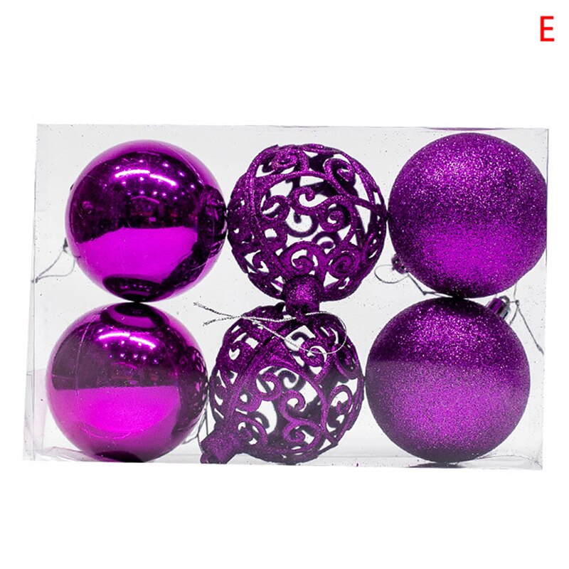 6 stuks/set 6cm kerstboom decoratieve bal ornamenten hanger zilveren uitgeholde kerstbal decoratie kerstballen voor kerstmis: En
