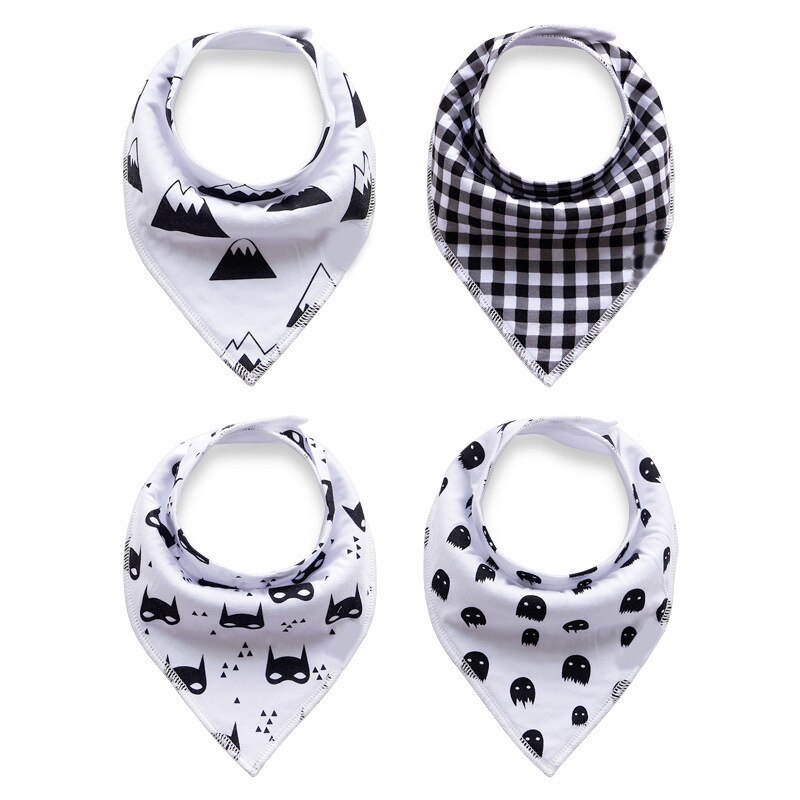 Baby bandana dregla haklappar för dregling och barnsjukdomar 4- pack set för flickor och pojkar: 3