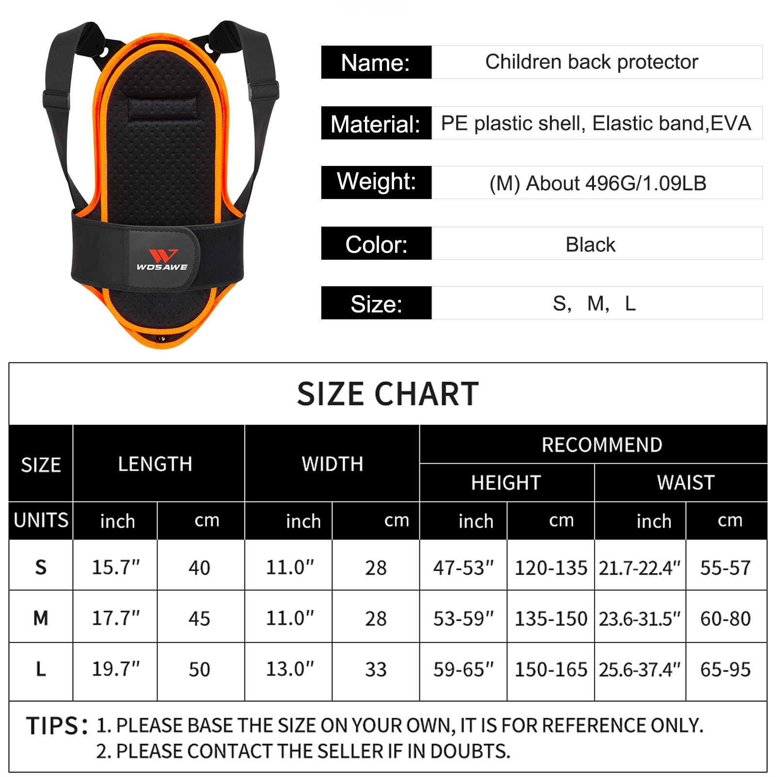 Kids Armor Vest Cycling Back Spine Protector for Bike Riding Cycling Skating Skiing Skateboarding Body Guard