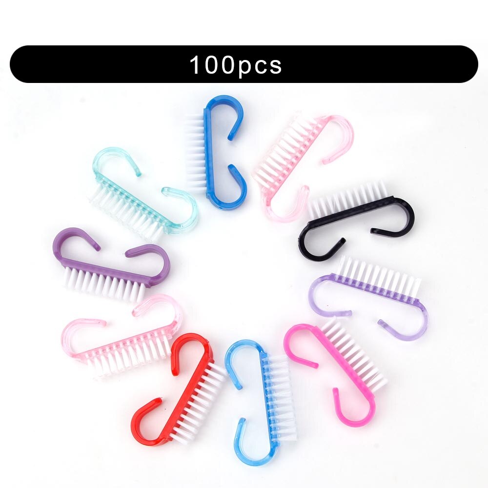 Reinigung Nagel Pinsel Nail art UV Gel Entfernen Maniküre Pediküre Werkzeug Kunststoff Finger Pflege Staub Sauber Griff Make-Up Waschen Für Frauen: Himmel Blau