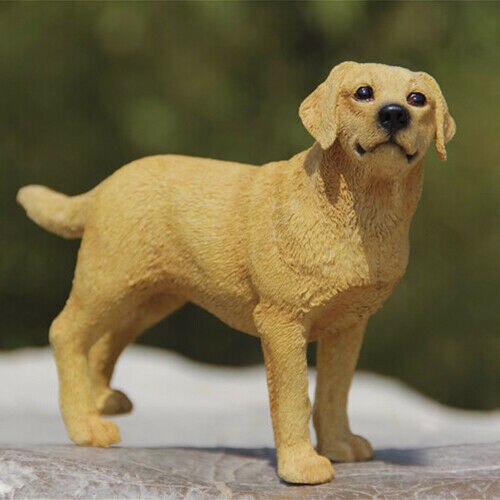 JJM Stand Labrador retriever Dog Pet Figure Canidae Animal Car Collector PVC Model Educational for Children Adults Kids