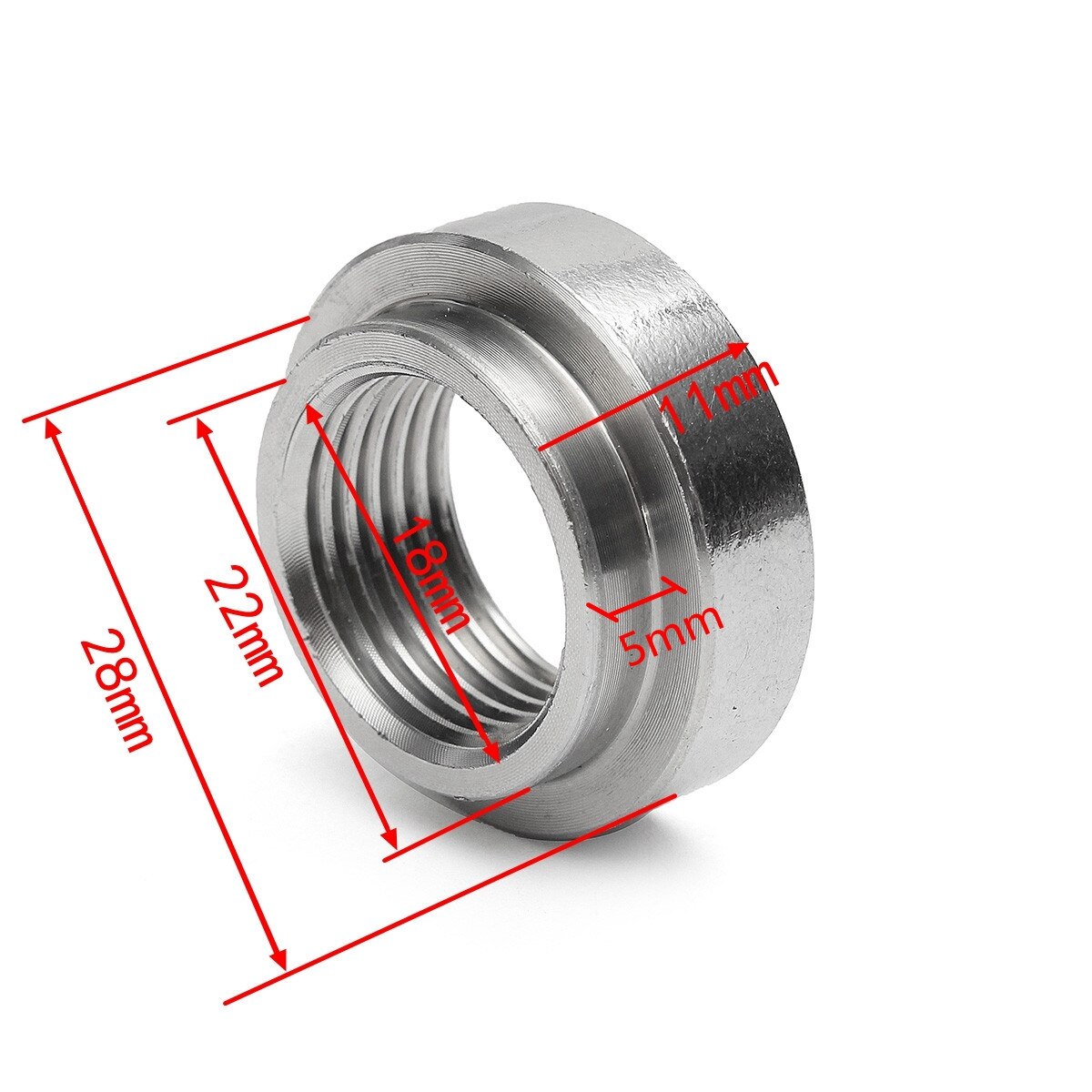 10PCS 430 Stainless Steel M18x1.5mm O2 Oxygen sensor Exhaust Lambda Base Nut Weld-on M18x1.5