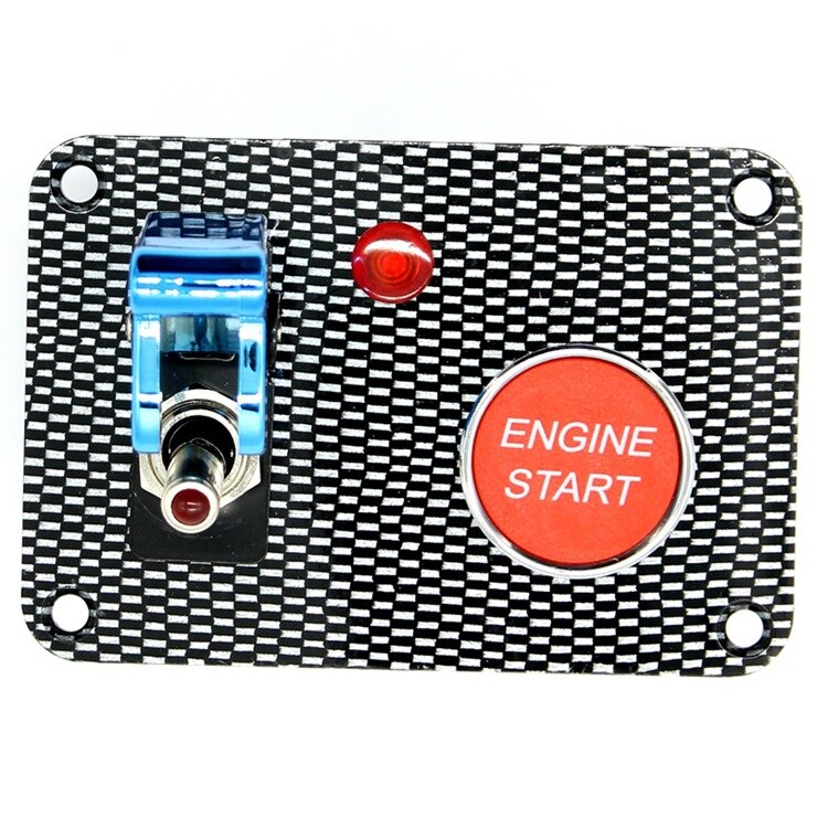 Carbon fiber panel two groups of toggle switch panel 1 carbon fiber aviation cover + 1 ignition switch with light switch