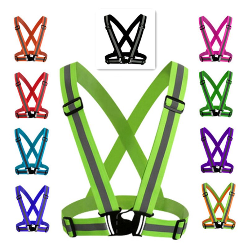Reflective harness night cycling reflective clothing,adjustable reflective vest reflective elastic band bicycle riding equipment
