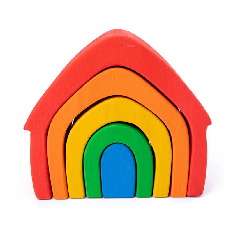 Regalo educativo dell'albero di simulazione dell'arcobaleno dei giocattoli di legno dei blocchi di costruzione della foresta dei bambini: 1