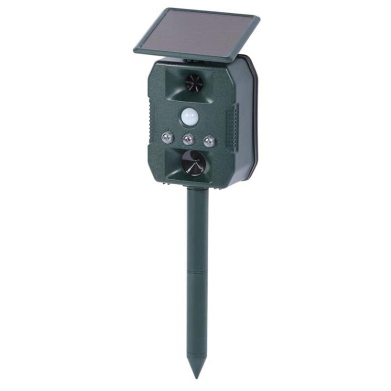 JHD-2 In 1 Solar Powered Animal Repeller With Infrared Sensing Detector Strobe Light Changing Frequency Solar Mole Repellent: Default Title