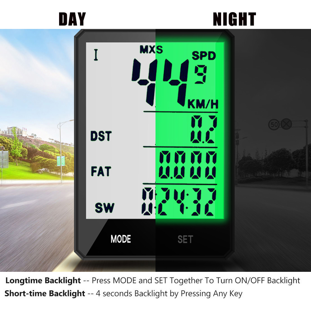 Wasserdichte Fahrrad Computer Drahtlose Und Verdrahtete MTB Fahrrad Radfahren Kilometerzähler Stoppuhr Tacho Uhr 2,8 zoll LED Digital Bewertung
