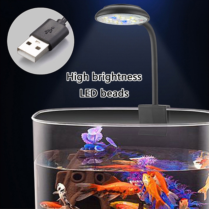 Aquariums Light Full Spectrum Fishtanks Lamp with Adjusting Brightness Clipon Fishtanks Lighting for Various Size Fishtanks
