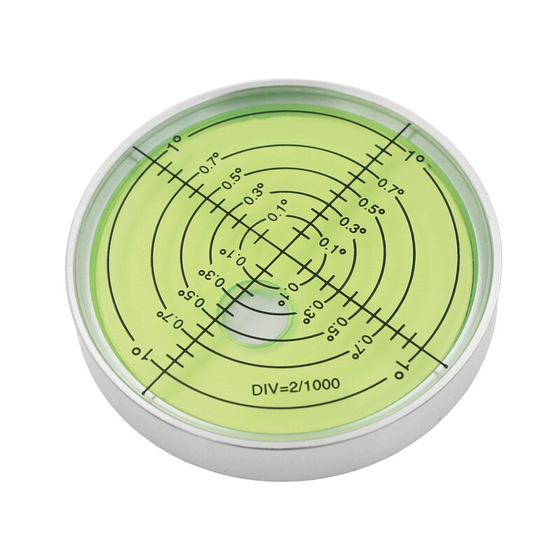 HACCURY Big Round Circular Level Bubble with Magnetic White Shell Green liquid Diameter 60mm Hight 10mm