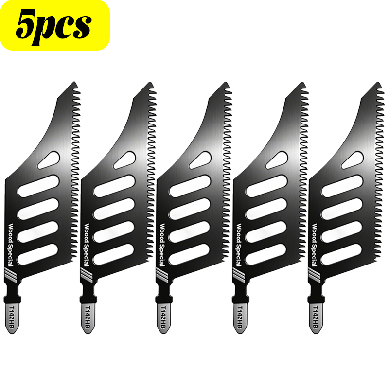 Cuchillas de corte al ras de madera, hoja de sierra de calar con vástago en T de acero al carbono, dientes gruesos reemplazables para herramientas de corte de espacios apretados de aluminio: Azul cielo