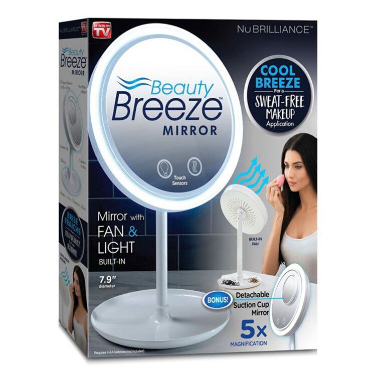 3 in 1 Tabelle Schreibtisch LED machen-hoch Spiegel Licht Lampe Brise Schönheit Spiegel 5X Lupe Spiegel und Fan für Dame frauen Schönheit Werkzeug