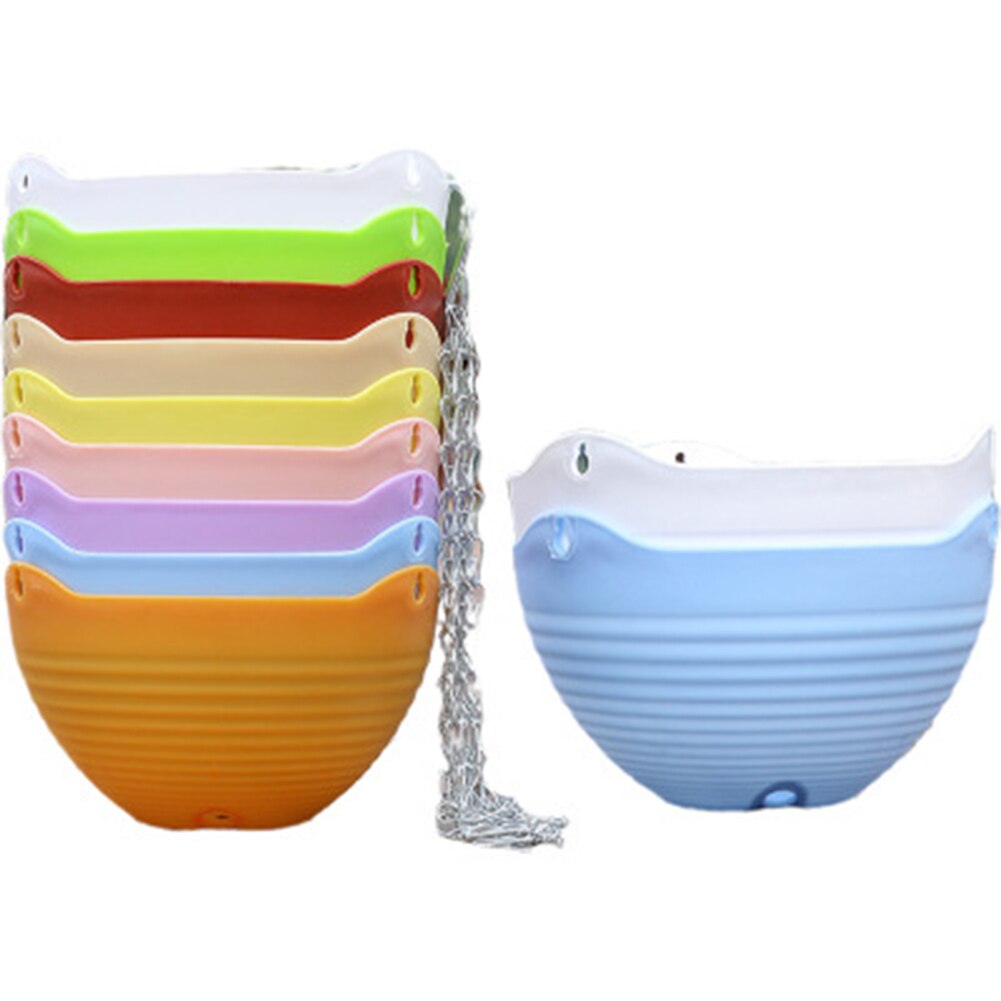 Plastic Hanging-Basket Flower Pot with Chain Home Garden Balcony Macrame Plant Hanger Planters Decor SMD66