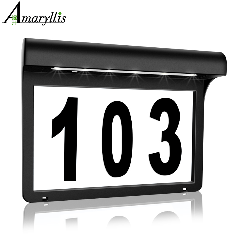 House Numbers Solar Powered Light Address Sign LED Solar Lamp Outdoor Waterproof Plaque Lighting for Home Yard Street