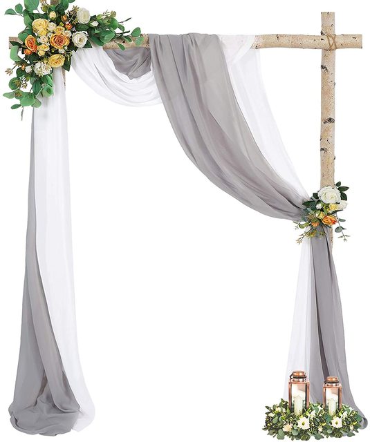 Bruiloft Boog Drapping Stof 27.5Inch X 236Inch Chiffon Stof Gordijn Gordijnen Ceremonie Receptie Swag: 6