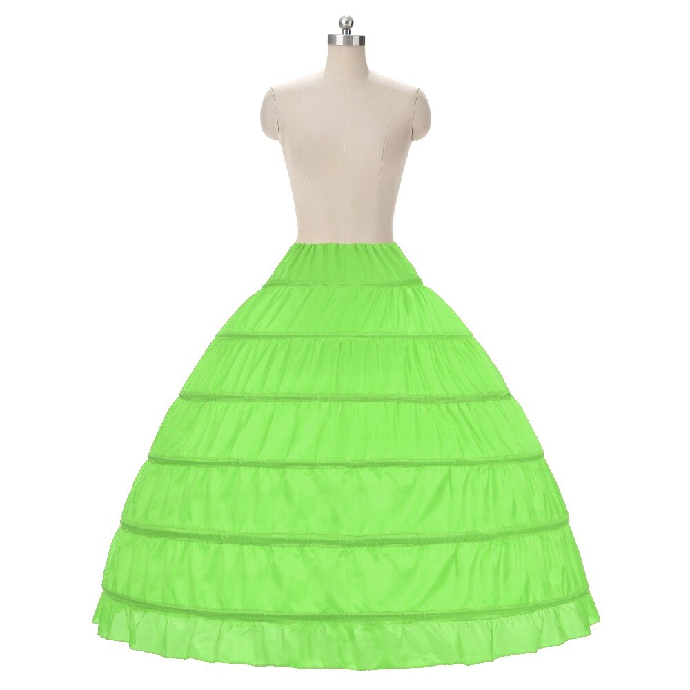 White 6 Hoops Petticoats Plus Size Organza For Ball Gown Wedding Dresses Crinoline Underskirt In Stock: Green