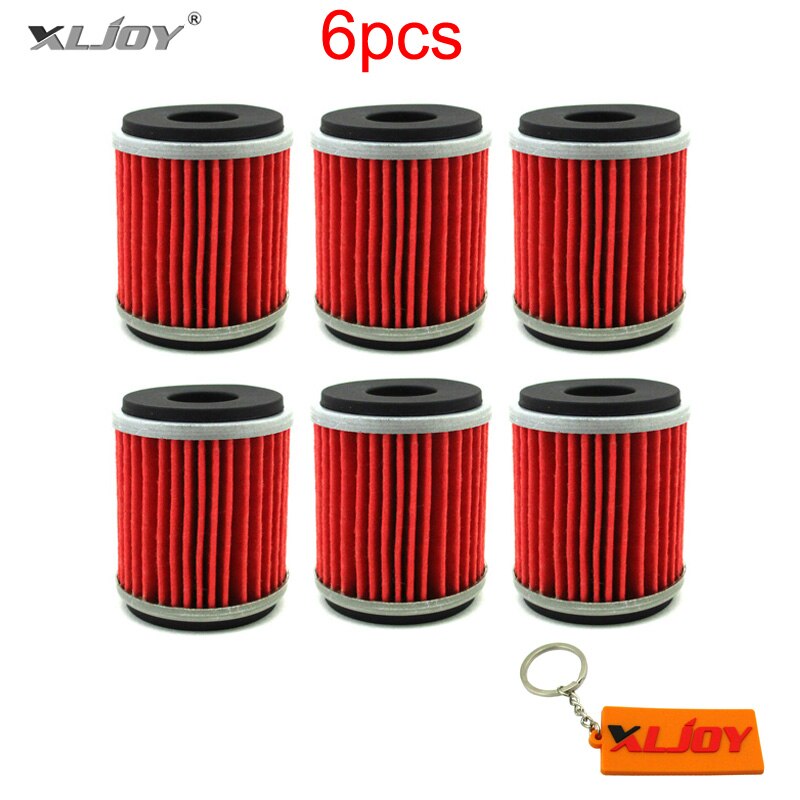 6 stks Rode Olie Filter Voor WR250 WR450 YZ250 YZ450 YFZ450 YFZ450R XT250 HF KN 140 Crossmotor Motorfiets