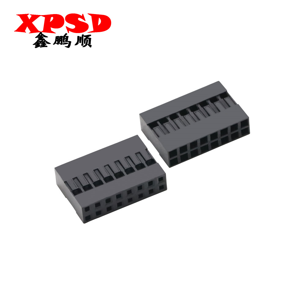 TJC8 Dupont Plastic Shell Plug 2.54mm Double Row Dupont Connector 2*2/3/4/5/6/7/8/9/10/20P Housing Female Pin Connector Terminal: Gold