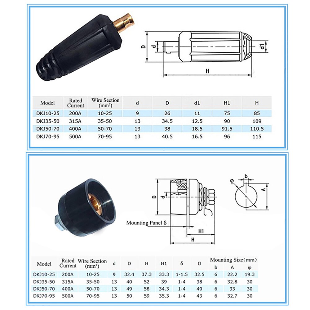 DKJ 10-25 35-50 50-70 conector de Cable máquina de soldadura europea conector de Cable macho hembra de ajuste rápido adaptador de enchufe
