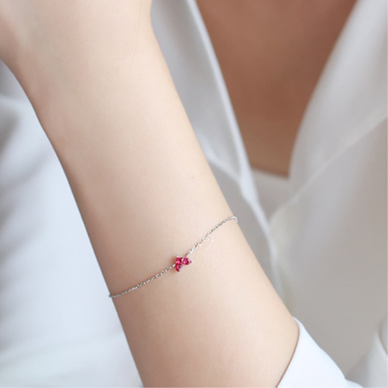 Valentine's Day Simple Rose Wild 925 Sterling Silver Temperament Female Trendy Resizable Bracelets SBR048