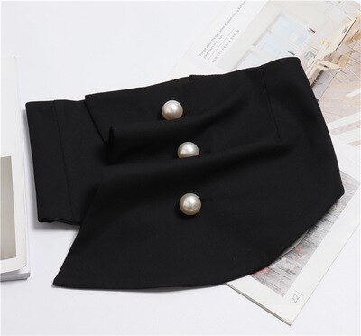 Schwarz Marine Anzug Stoff Kleid Gürtel Frauen Breite Bund Korsett Damen Perle Geschmack Taille Gürtel Cummerbunds Hemd Kleid