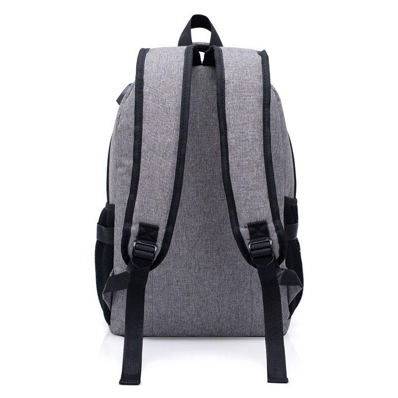 Mochila de carga USB para hombre, bolsa para ordenador portátil decorada con letras, escolar, de viaje, gran capacidad,
