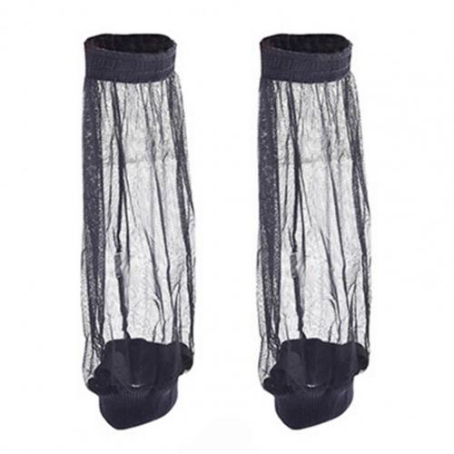 Polainas de malla antimosquitos para hombre y mujer, cubiertas de piernas para equipo de Camping al aire libre, accesorios de pesca y senderismo: Negro