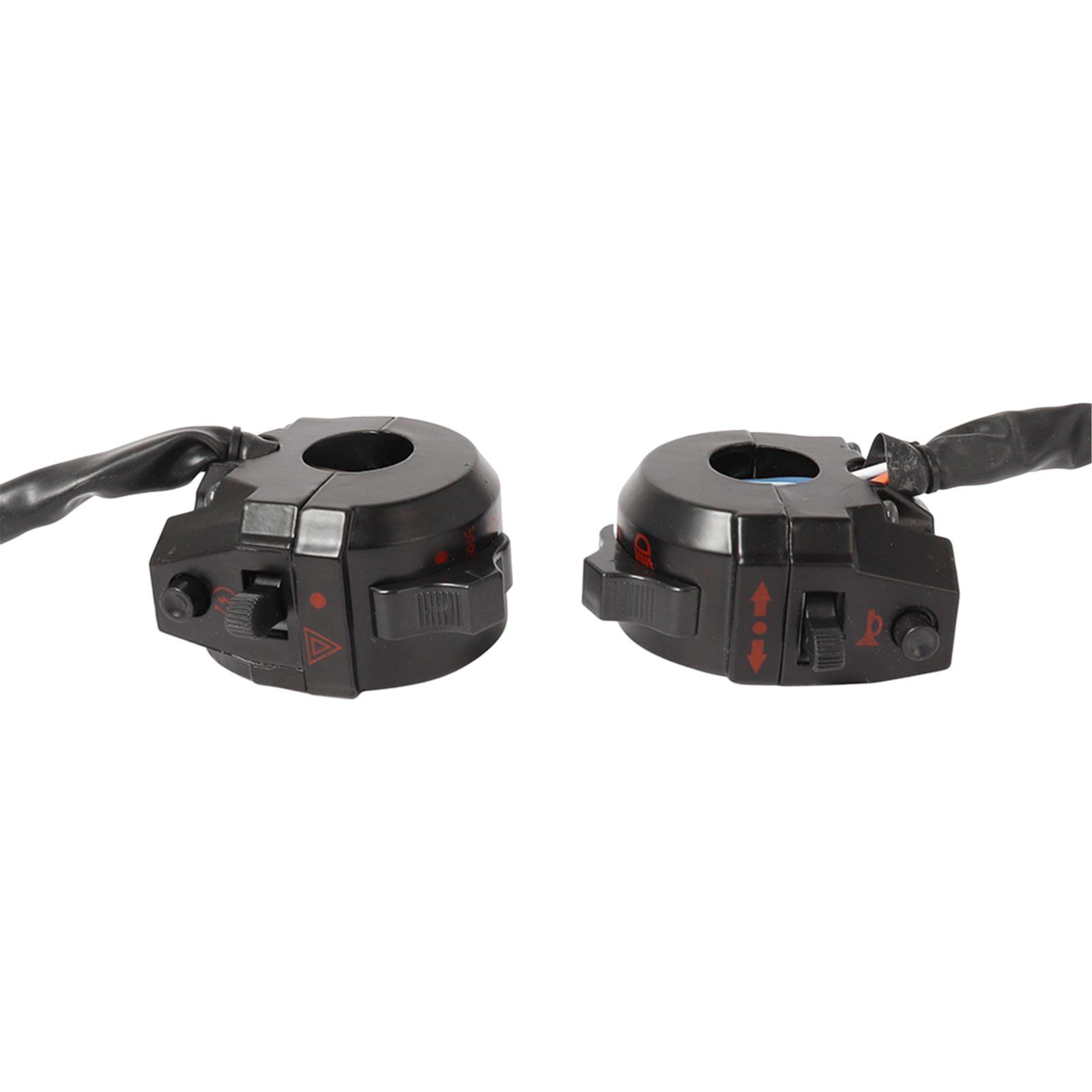 Motorfiets 7/8 stuurschakelaar (linkerkant en rechterkant), 2x universele 7/8` `motorfiets stuurhoorn richtingaanwijzer schakelaar geschikt voor , Suzuki, Kawasaki