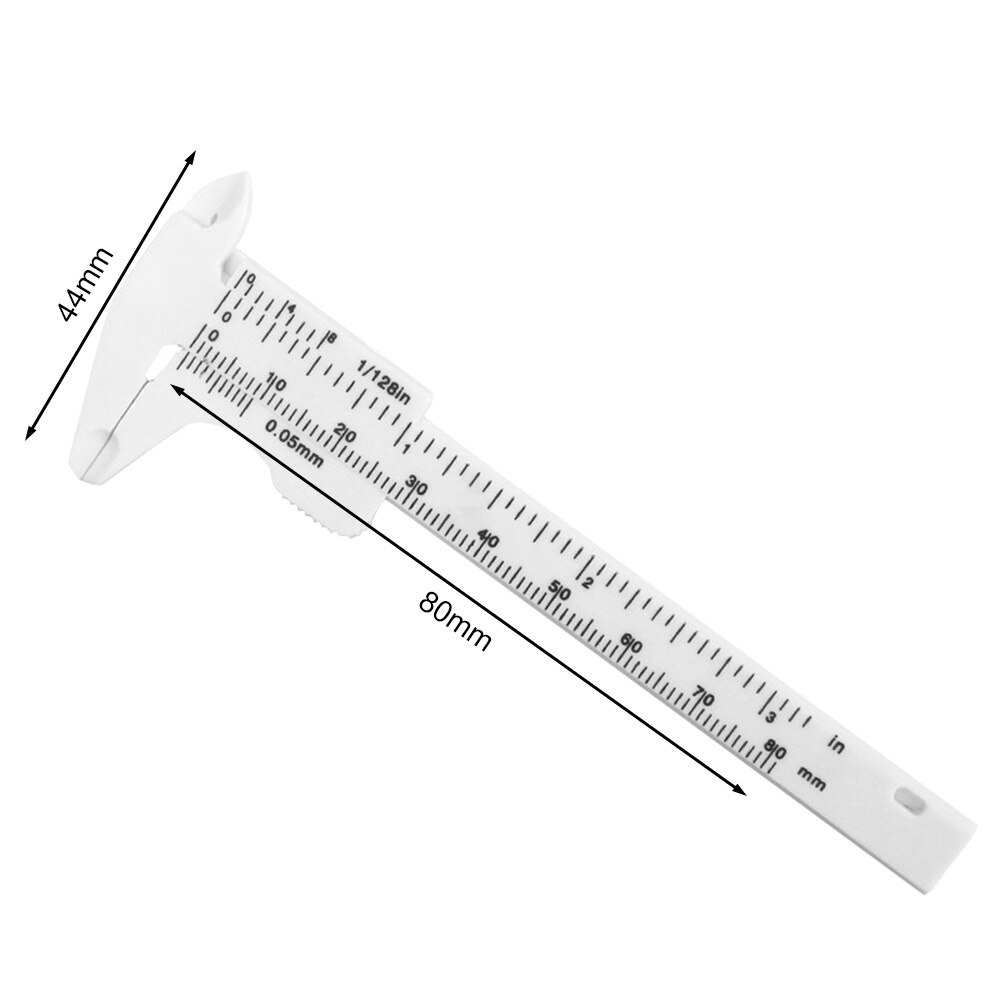 Calibrador Vernier de doble escala, herramienta de medición de diámetro de profundidad, de plástico, 0-80mm